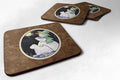 Snowman with Westie Foam Coasters Set of 4 Cup Coasters for Indoor Outdoor, Tabletop Protection, Anti Slip, Mouse pad Material