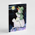 Snowman with Westie Greeting Cards Pack of 8 Blank Cards with Envelopes Whimsical A7 Size 5x7