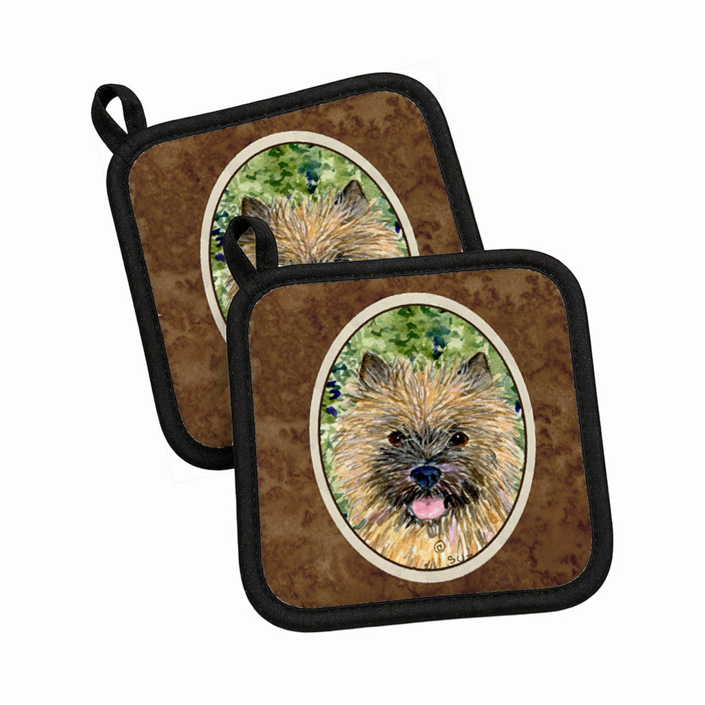 Cairn Terrier Pot Holder Set of 2 Heat Resistant Quilted Hot Pads 7.5 x 7.5 Inch, Insulated Kitchen Trivets for Cooking & Baking