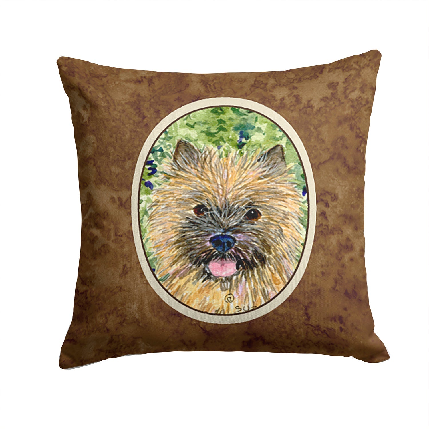 Cairn Terrier Decorative Throw Pillow 14x14 Indoor Outdoor Accent Cushion, Fabric Cover with Insert for Sofa, Bed, Porch & Living Room