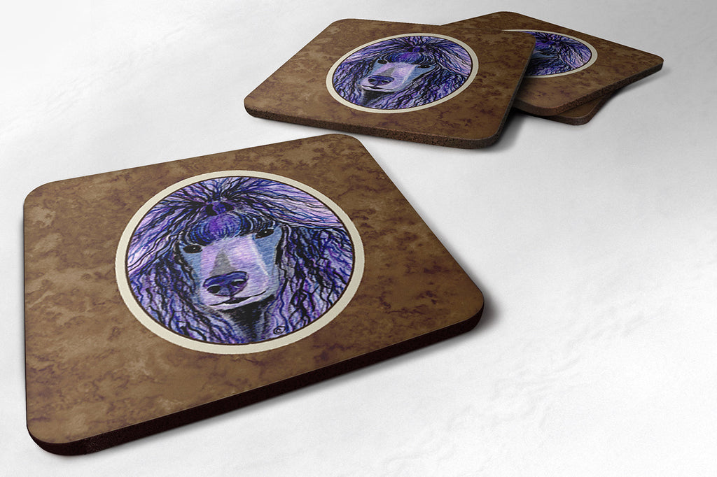 Poodle Foam Coasters Set of 4 Cup Coasters for Indoor Outdoor, Tabletop Protection, Anti Slip, Mouse pad Material