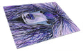 Poodle Cutting Board Tempered Glass Kitchen Cutting Surface, Heat Resistant Chopping, Non-Slip Feet, Food Prep & Serving