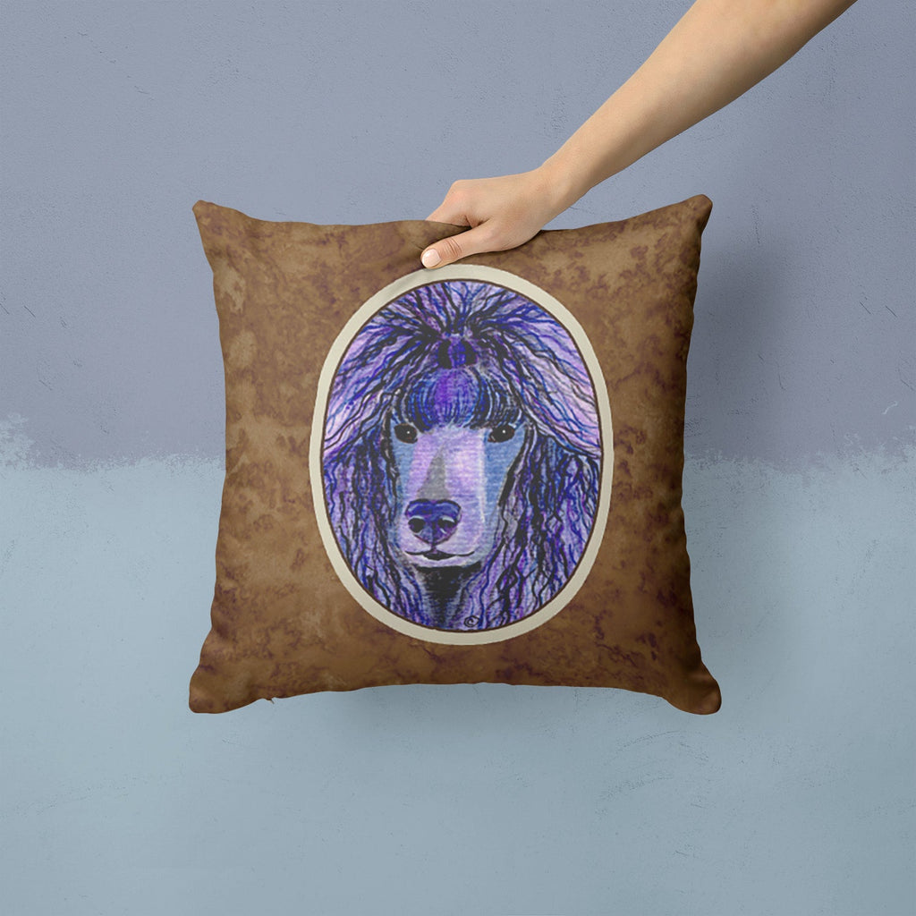 Poodle Decorative Throw Pillow 14x14 Indoor Outdoor Accent Cushion, Fabric Cover with Insert for Sofa, Bed, Porch & Living Room