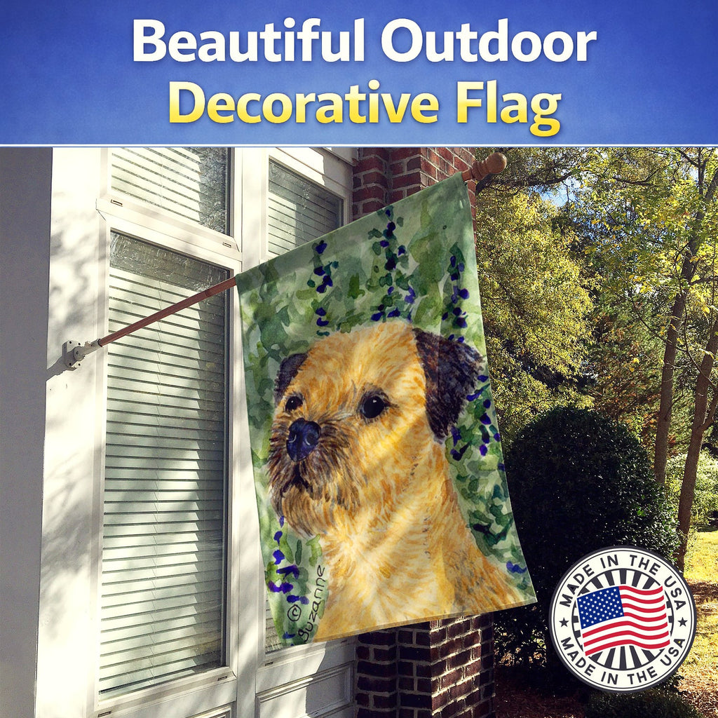 Border Terrier House Flag 28x40 Porch Sleeve Pole Decorative Outside Yard Banner Artwork Wall Hanging, Polyester