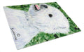 Westie Cutting Board Tempered Glass Kitchen Cutting Surface, Heat Resistant Chopping, Non-Slip Feet, Food Prep & Serving