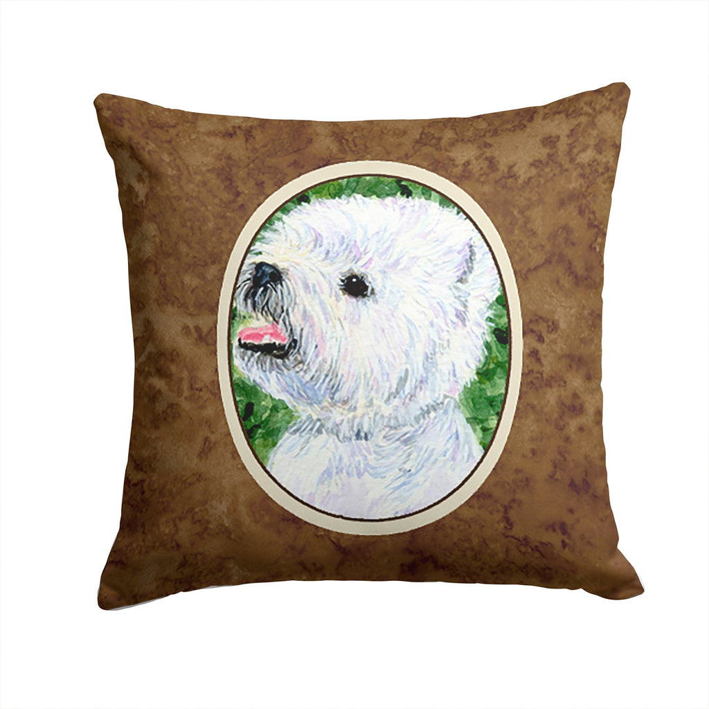 Westie Decorative Throw Pillow 14x14 Indoor Outdoor Accent Cushion, Fabric Cover with Insert for Sofa, Bed, Porch & Living Room