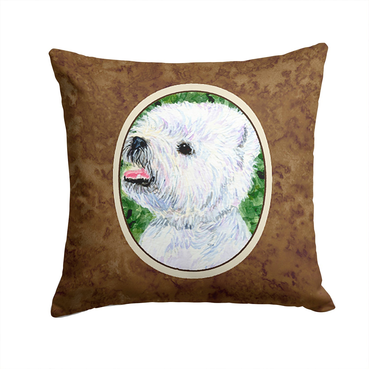 Westie Decorative Throw Pillow 14x14 Indoor Outdoor Accent Cushion, Fabric Cover with Insert for Sofa, Bed, Porch & Living Room