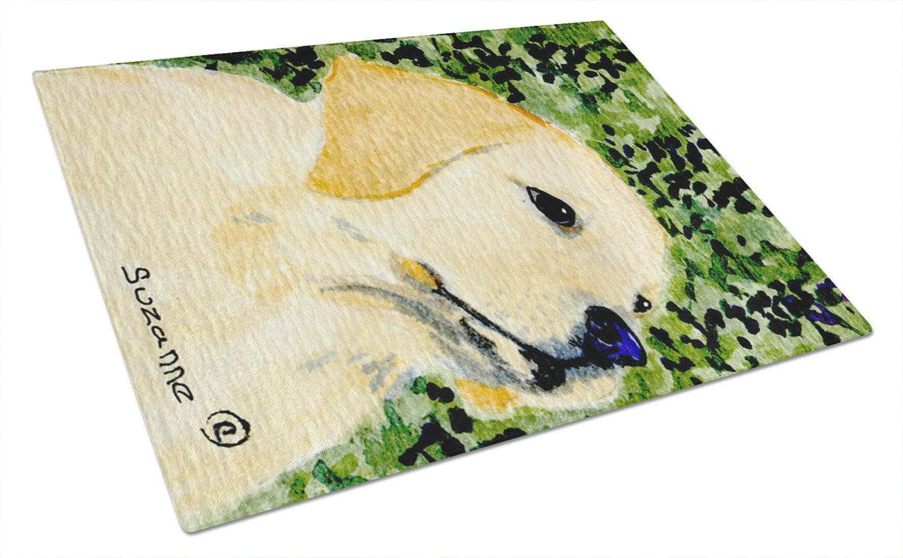 Labrador Cutting Board Tempered Glass Kitchen Cutting Surface, Heat Resistant Chopping, Non-Slip Feet, Food Prep & Serving