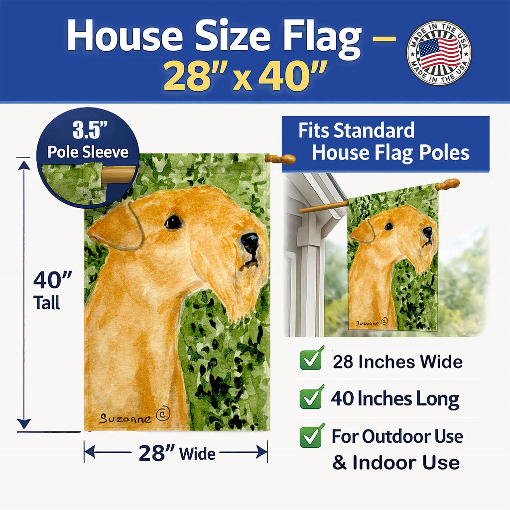 Lakeland Terrier House Flag 28x40 Porch Sleeve Pole Decorative Outside Yard Banner Artwork Wall Hanging, Polyester