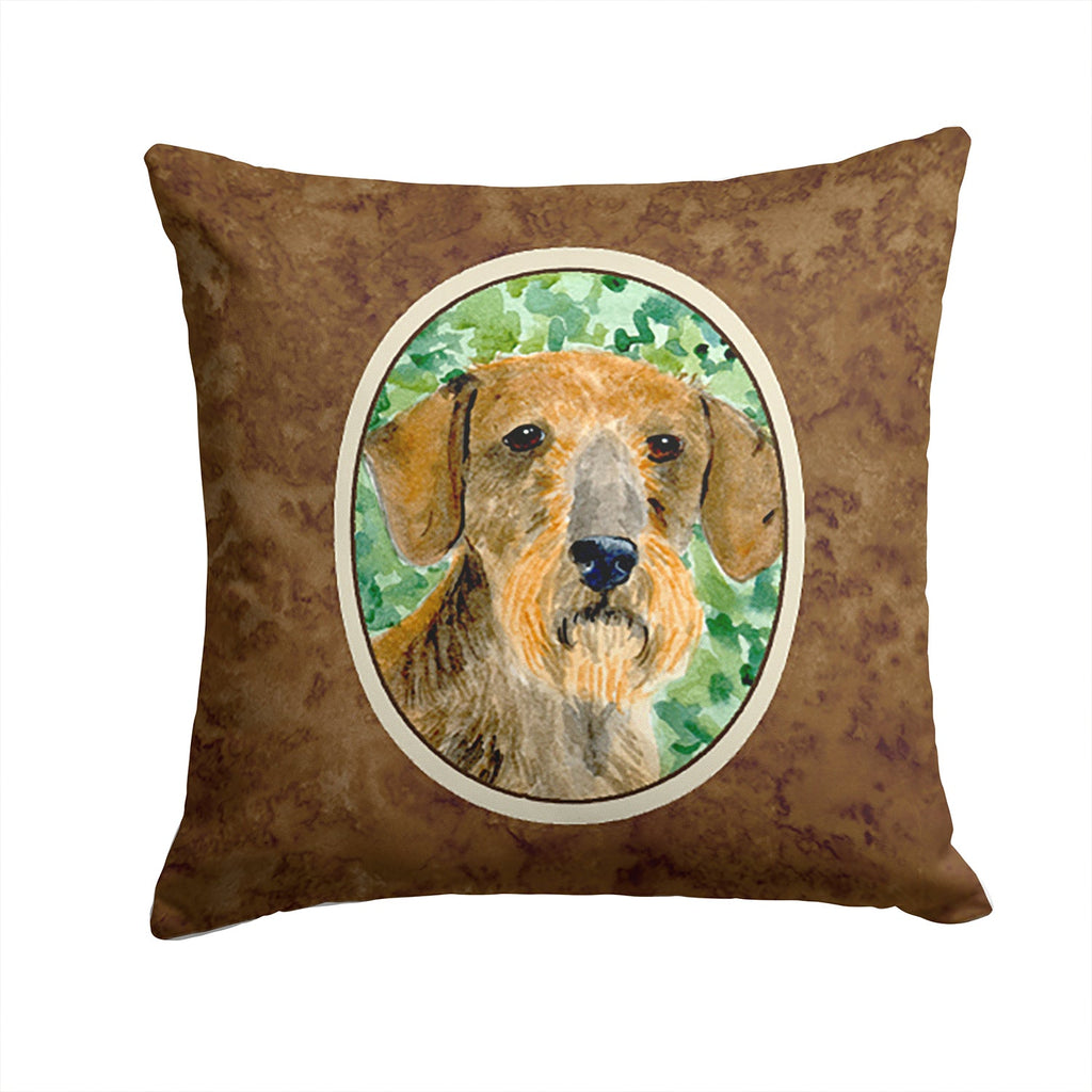 Dachshund Decorative Throw Pillow 14x14 Indoor Outdoor Accent Cushion, Fabric Cover with Insert for Sofa, Bed, Porch & Living Room