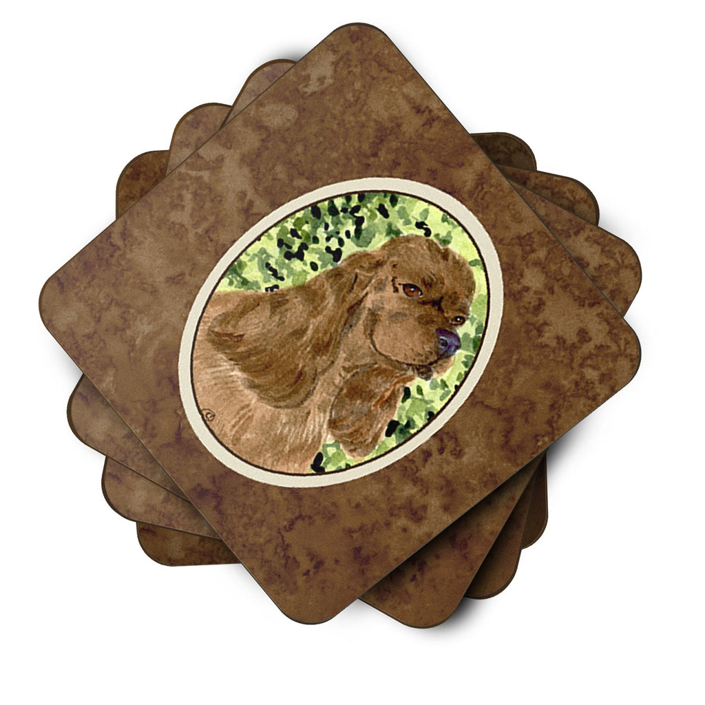 Cocker Spaniel Foam Coasters Set of 4 Cup Coasters for Indoor Outdoor, Tabletop Protection, Anti Slip, Mouse pad Material