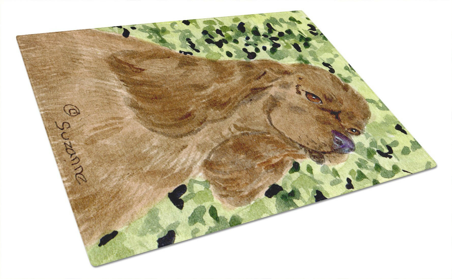 Cocker Spaniel Cutting Board Tempered Glass Kitchen Cutting Surface, Heat Resistant Chopping, Non-Slip Feet, Food Prep & Serving