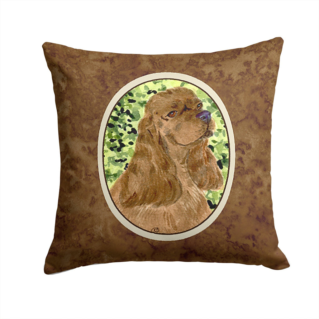 Cocker Spaniel Decorative Throw Pillow 14x14 Indoor Outdoor Accent Cushion, Fabric Cover with Insert for Sofa, Bed, Porch & Living Room