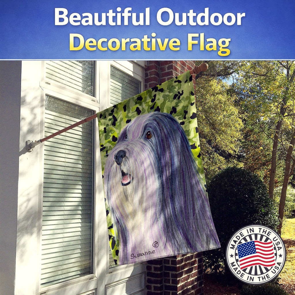 Bearded Collie House Flag 28x40 Porch Sleeve Pole Decorative Outside Yard Banner Artwork Wall Hanging, Polyester