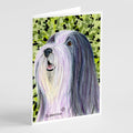 Bearded Collie Greeting Cards Pack of 8 Blank Cards with Envelopes Whimsical A7 Size 5x7