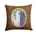 Bearded Collie Decorative Throw Pillow 14x14 Indoor Outdoor Accent Cushion, Fabric Cover with Insert for Sofa, Bed, Porch & Living Room