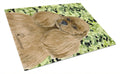 Cocker Spaniel Cutting Board Tempered Glass Kitchen Cutting Surface, Heat Resistant Chopping, Non-Slip Feet, Food Prep & Serving