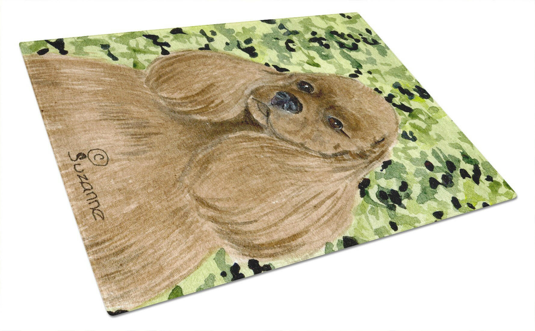 Cocker Spaniel Cutting Board Tempered Glass Kitchen Cutting Surface, Heat Resistant Chopping, Non-Slip Feet, Food Prep & Serving