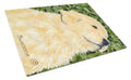 Golden Retriever Cutting Board Tempered Glass Kitchen Cutting Surface, Heat Resistant Chopping, Non-Slip Feet, Food Prep & Serving