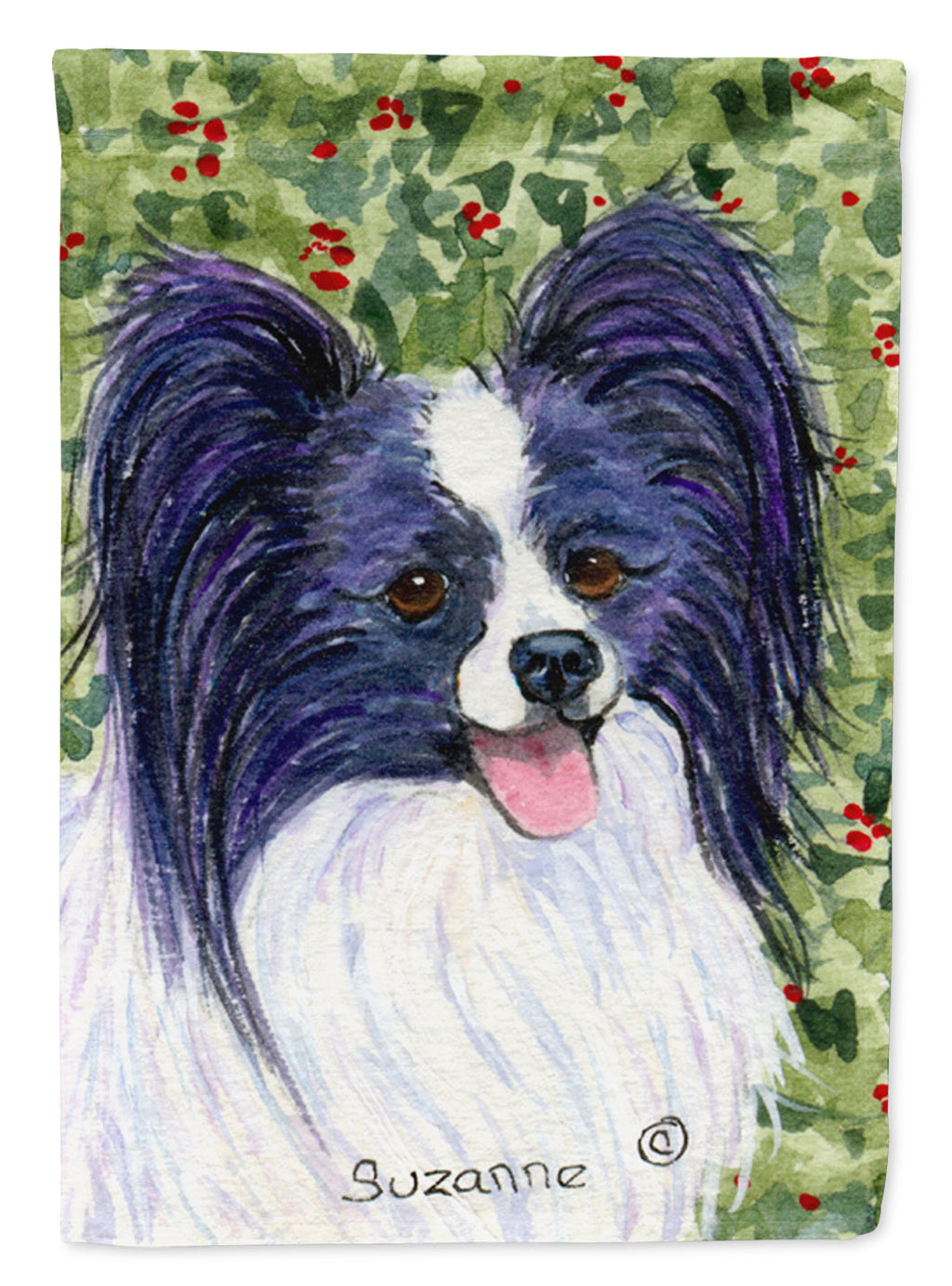 Papillon House Flag 28x40 Porch Sleeve Pole Decorative Outside Yard Banner Artwork Wall Hanging, Polyester