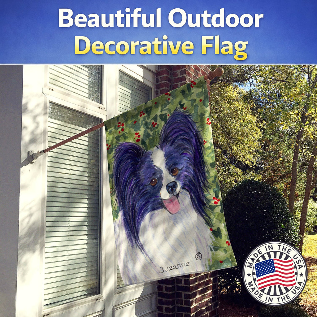 Papillon House Flag 28x40 Porch Sleeve Pole Decorative Outside Yard Banner Artwork Wall Hanging, Polyester