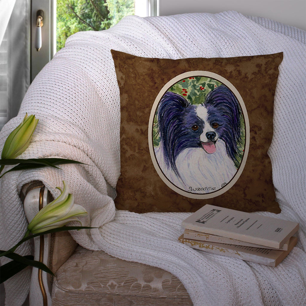 Papillon Decorative Throw Pillow 14x14 Indoor Outdoor Accent Cushion, Fabric Cover with Insert for Sofa, Bed, Porch & Living Room
