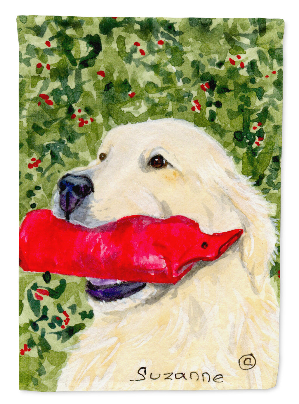 Golden Retriever House Flag 28x40 Porch Sleeve Pole Decorative Outside Yard Banner Artwork Wall Hanging, Polyester