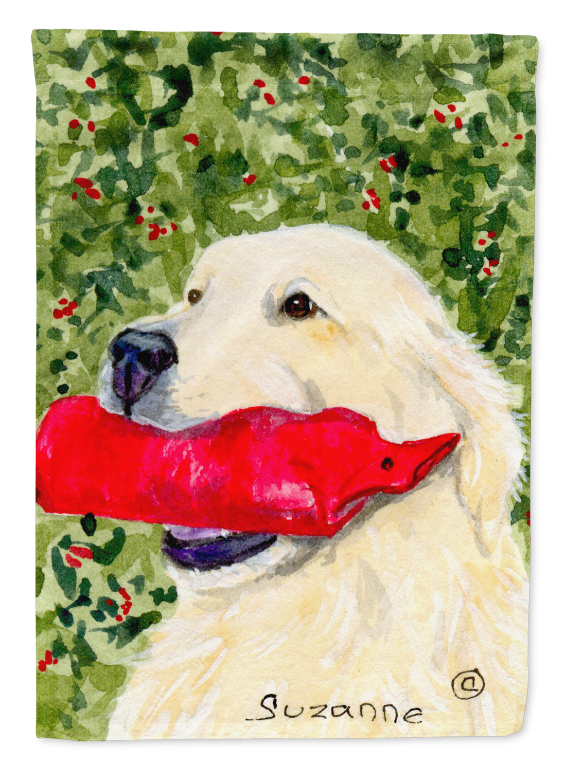 Golden Retriever House Flag 28x40 Porch Sleeve Pole Decorative Outside Yard Banner Artwork Wall Hanging, Polyester