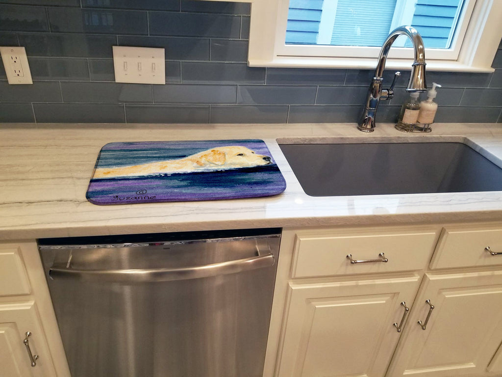 Golden Retriever Dish Drying Mat Absorbent Dish Drying Mat Pad for Kitchen Counter Dish Drainer Mat for Countertop, 14 x 21", Multicolor