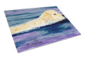 Golden Retriever Cutting Board Tempered Glass Kitchen Cutting Surface, Heat Resistant Chopping, Non-Slip Feet, Food Prep & Serving