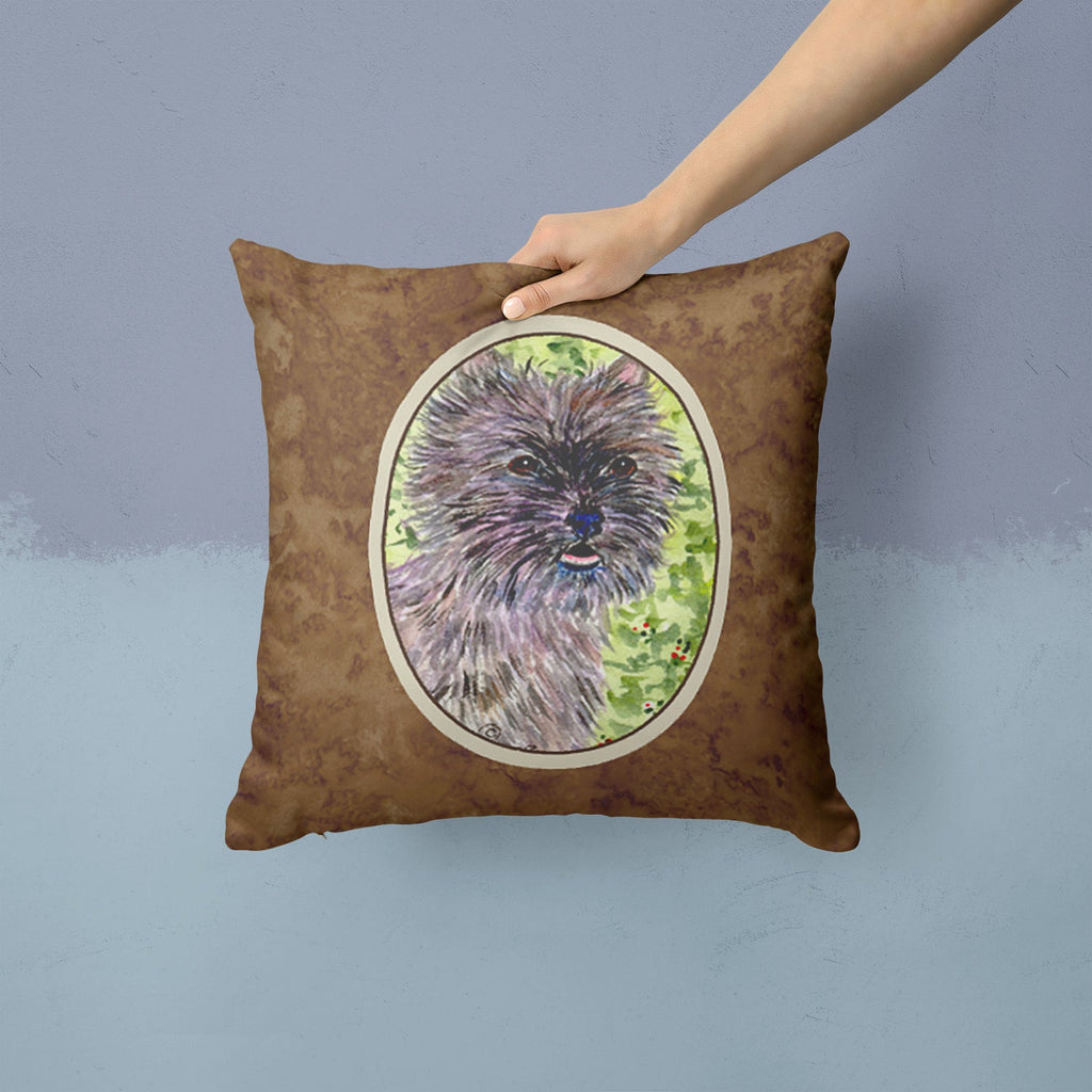 Cairn Terrier Decorative Throw Pillow 14x14 Indoor Outdoor Accent Cushion, Fabric Cover with Insert for Sofa, Bed, Porch & Living Room