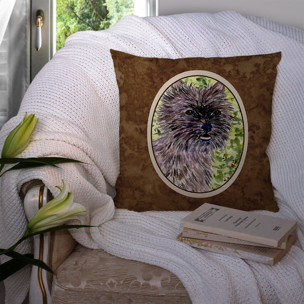 Cairn Terrier Decorative Throw Pillow 14x14 Indoor Outdoor Accent Cushion, Fabric Cover with Insert for Sofa, Bed, Porch & Living Room