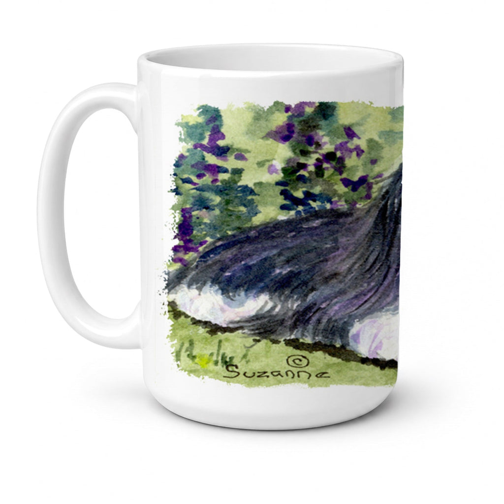 Bearded Collie Ceramic Coffee Mug 15 oz Decorative Large C Handle Mug Cup for Tea, Cocoa Hot Chocolate