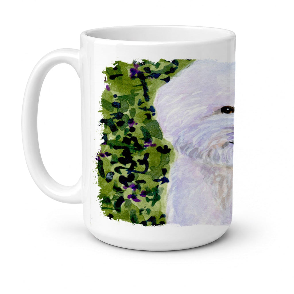 Bichon Frise Ceramic Coffee Mug 15 oz Decorative Large C Handle Mug Cup for Tea, Cocoa Hot Chocolate
