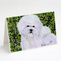 Bichon Frise Greeting Cards Pack of 8 Blank Cards with Envelopes Whimsical A7 Size 5x7