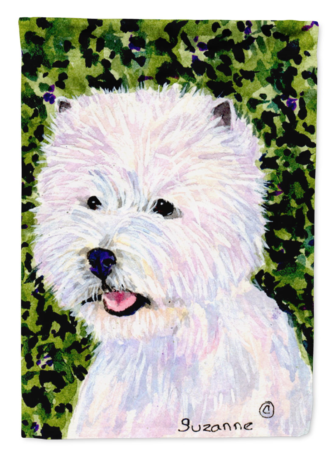 Westie House Flag 28x40 Porch Sleeve Pole Decorative Outside Yard Banner Artwork Wall Hanging, Polyester