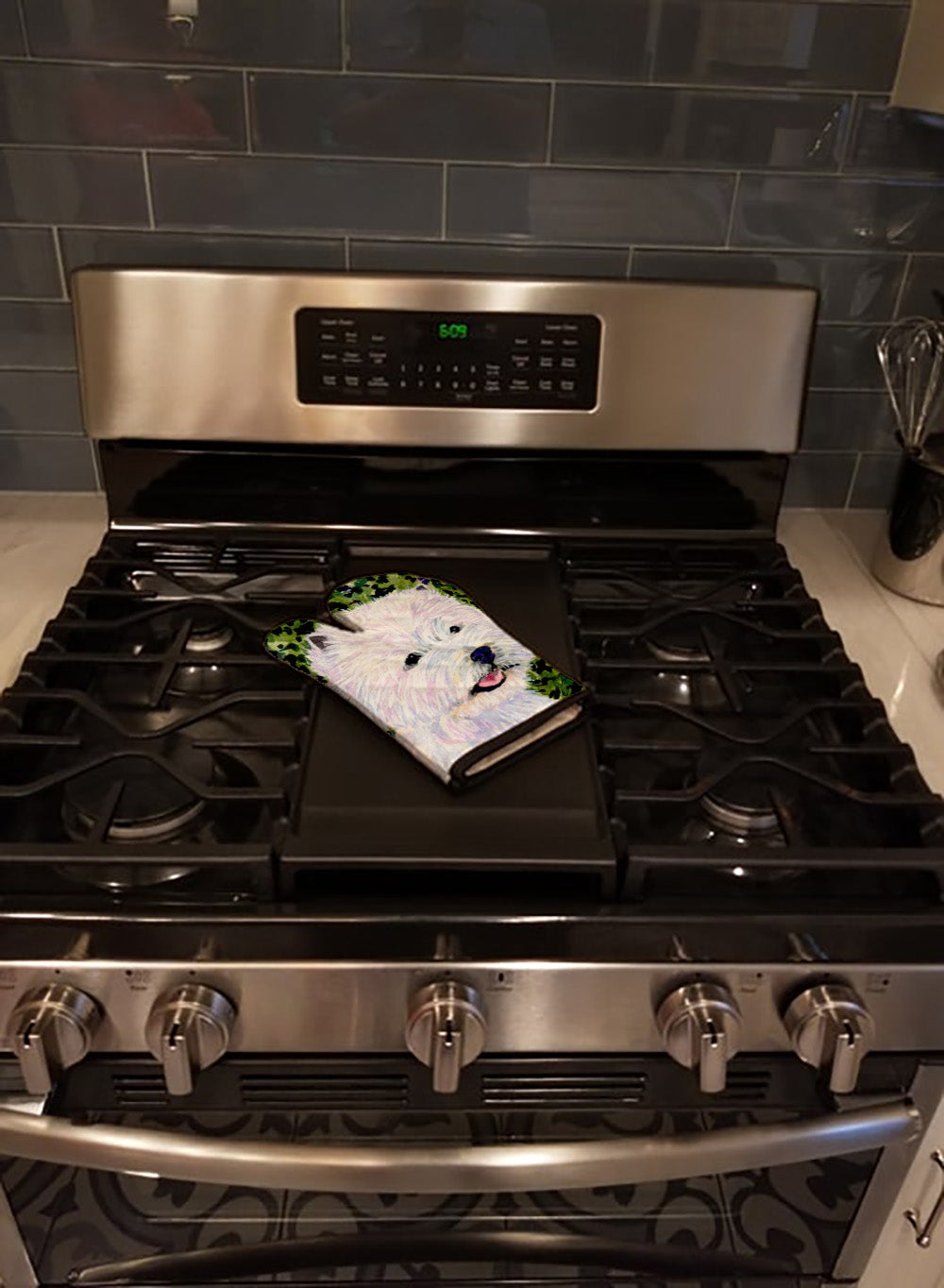 Westie Oven Mitt Heat Resistant Thick Oven Mitt for Hot Pans and Oven, Kitchen Mitt Protect Hands, Cooking Baking Glove