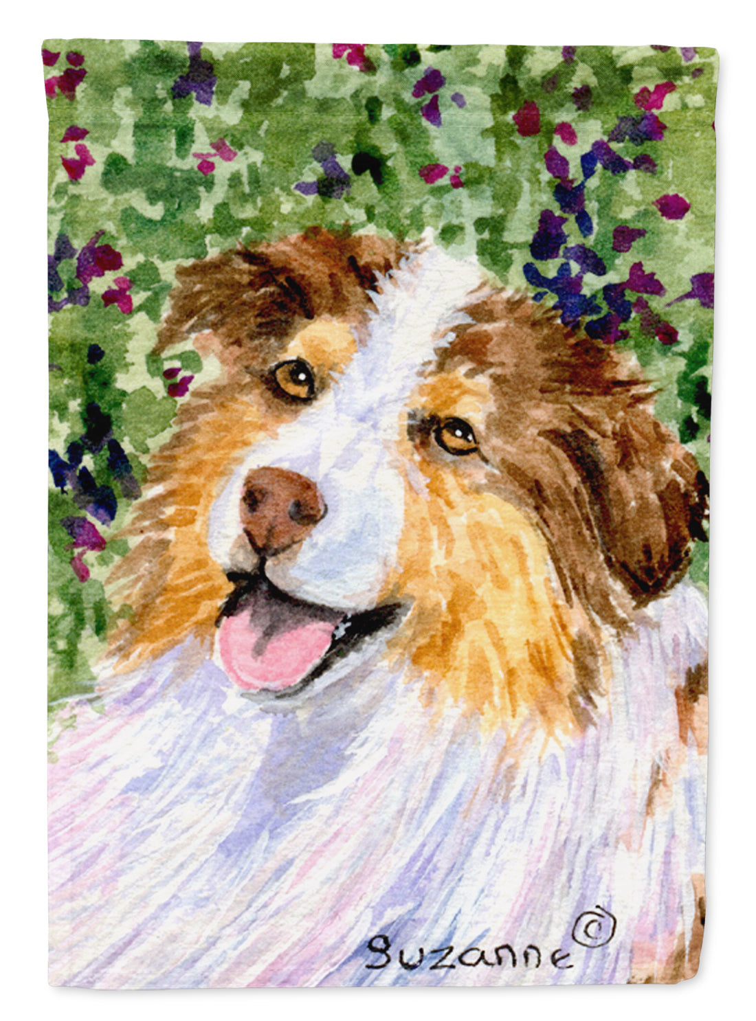 Australian Shepherd House Flag 28x40 Porch Sleeve Pole Decorative Outside Yard Banner Artwork Wall Hanging, Polyester
