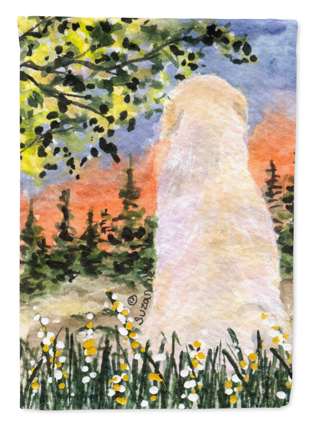 Golden Retriever House Flag 28x40 Porch Sleeve Pole Decorative Outside Yard Banner Artwork Wall Hanging, Polyester