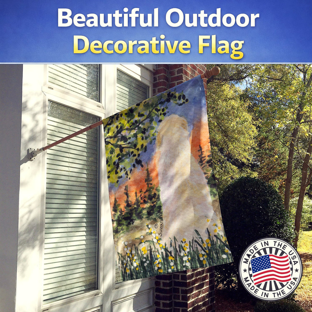 Golden Retriever House Flag 28x40 Porch Sleeve Pole Decorative Outside Yard Banner Artwork Wall Hanging, Polyester
