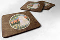 Golden Retriever Foam Coasters Set of 4 Cup Coasters for Indoor Outdoor, Tabletop Protection, Anti Slip, Mouse pad Material
