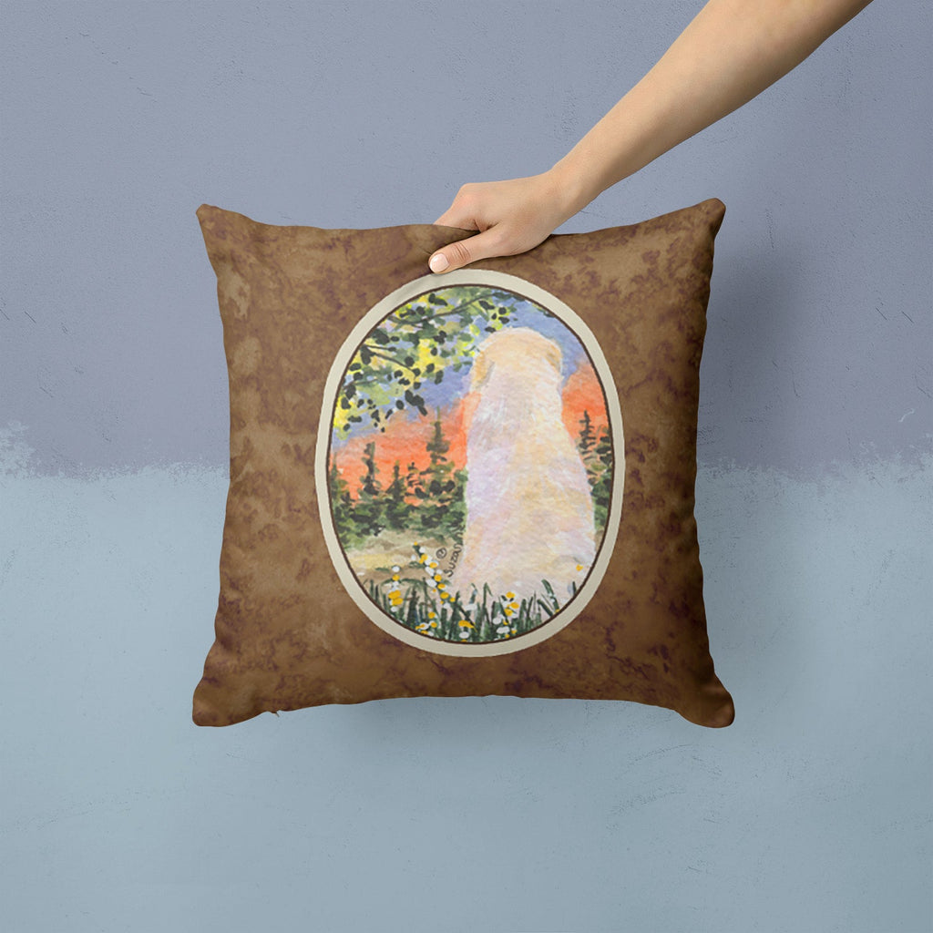 Golden Retriever Decorative Throw Pillow 14x14 Indoor Outdoor Accent Cushion, Fabric Cover with Insert for Sofa, Bed, Porch & Living Room