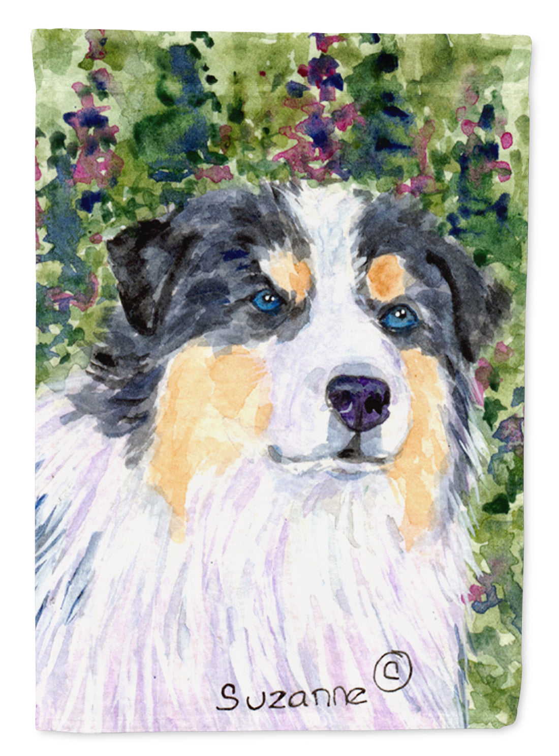 Australian Shepherd House Flag 28x40 Porch Sleeve Pole Decorative Outside Yard Banner Artwork Wall Hanging, Polyester