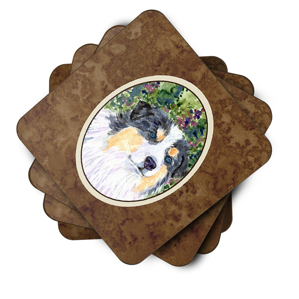 Australian Shepherd Foam Coasters Set of 4 Cup Coasters for Indoor Outdoor, Tabletop Protection, Anti Slip, Mouse pad Material