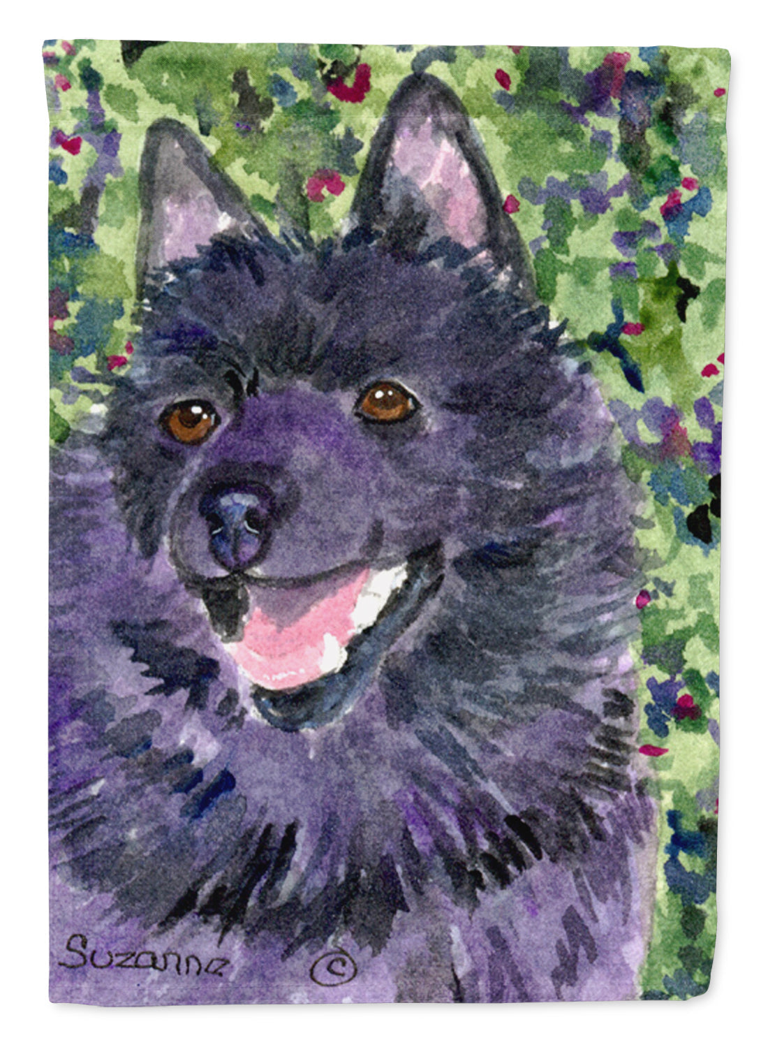 Schipperke House Flag 28x40 Porch Sleeve Pole Decorative Outside Yard Banner Artwork Wall Hanging, Polyester