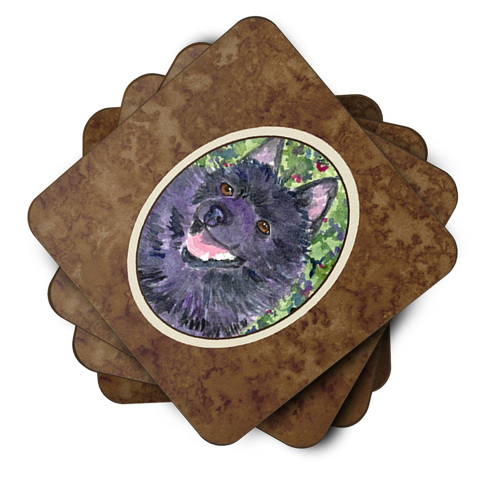 Schipperke Foam Coasters Set of 4 Cup Coasters for Indoor Outdoor, Tabletop Protection, Anti Slip, Mouse pad Material