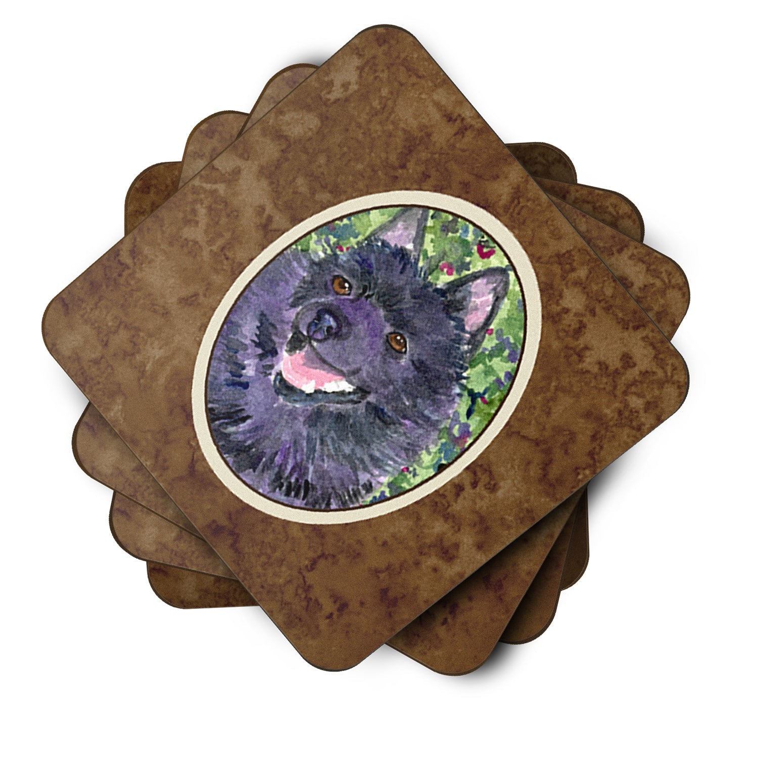 Schipperke Foam Coasters Set of 4 Cup Coasters for Indoor Outdoor, Tabletop Protection, Anti Slip, Mouse pad Material