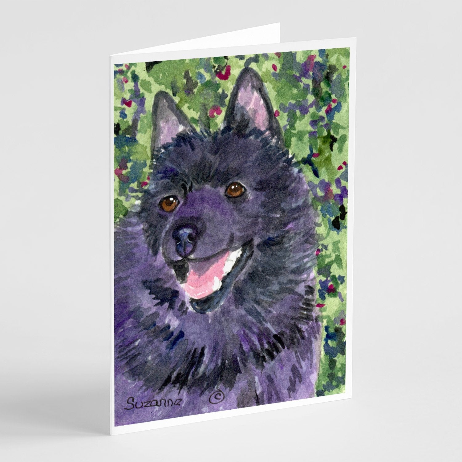 Schipperke Greeting Cards Pack of 8 Blank Cards with Envelopes Whimsical A7 Size 5x7