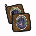 Schipperke Pot Holder Set of 2 Heat Resistant Quilted Hot Pads 7.5 x 7.5 Inch, Insulated Kitchen Trivets for Cooking & Baking