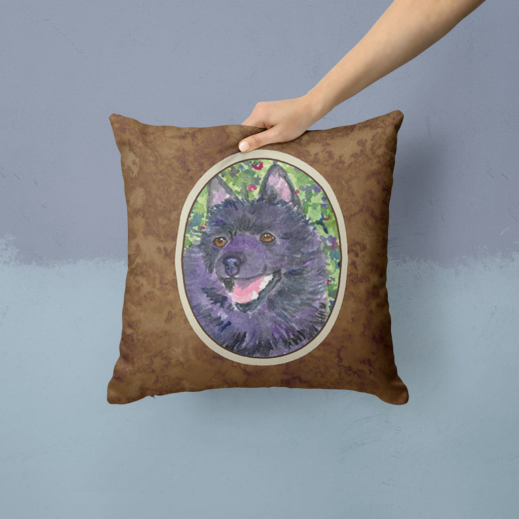 Schipperke Decorative Throw Pillow 14x14 Indoor Outdoor Accent Cushion, Fabric Cover with Insert for Sofa, Bed, Porch & Living Room